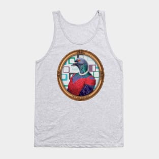 Red Glam Pigeon Lady in Vintage Frame Tank Top